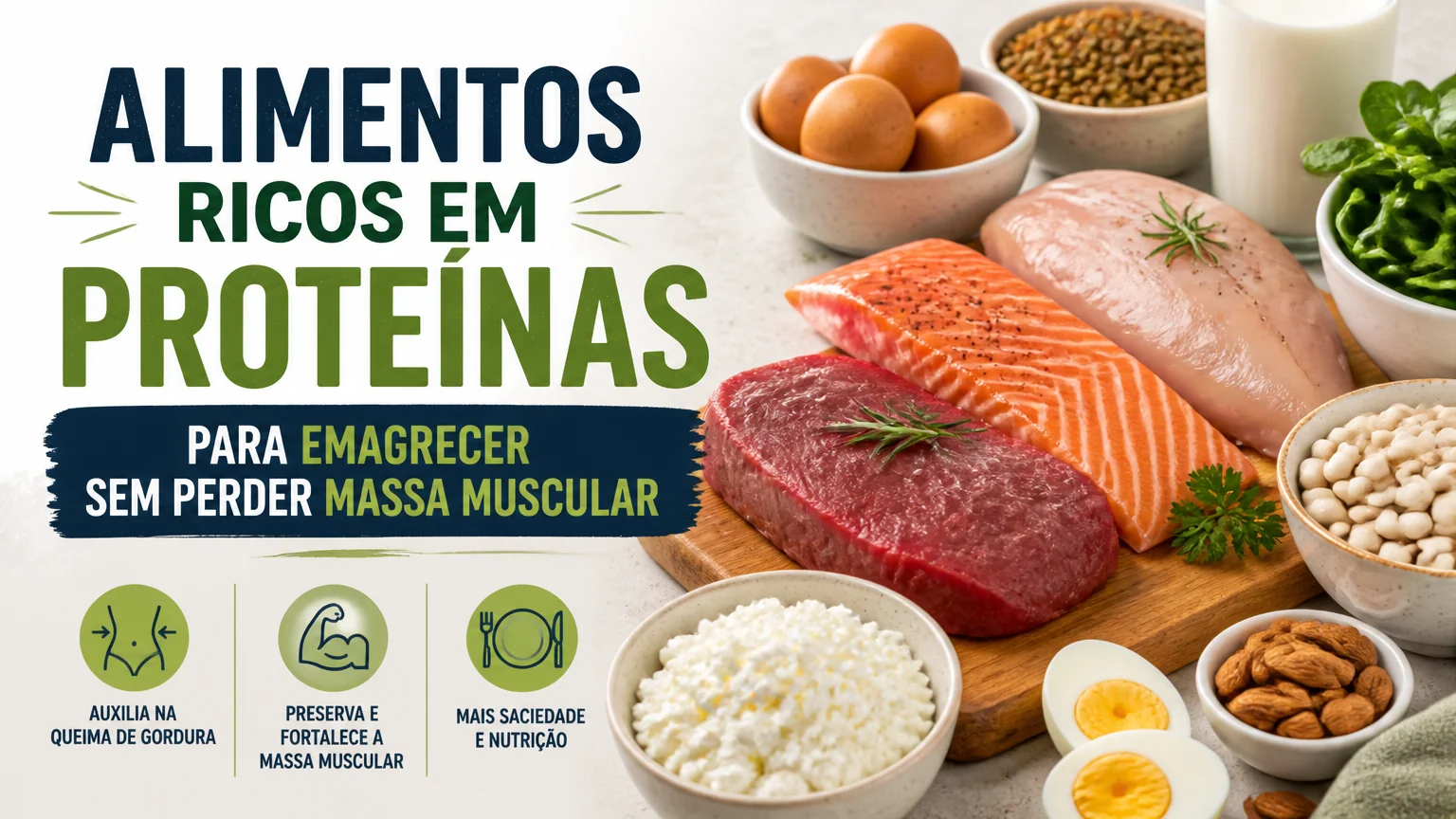 Alimentos ricos em proteínas para emagrecer sem perder massa muscular - nutricao emagrecer