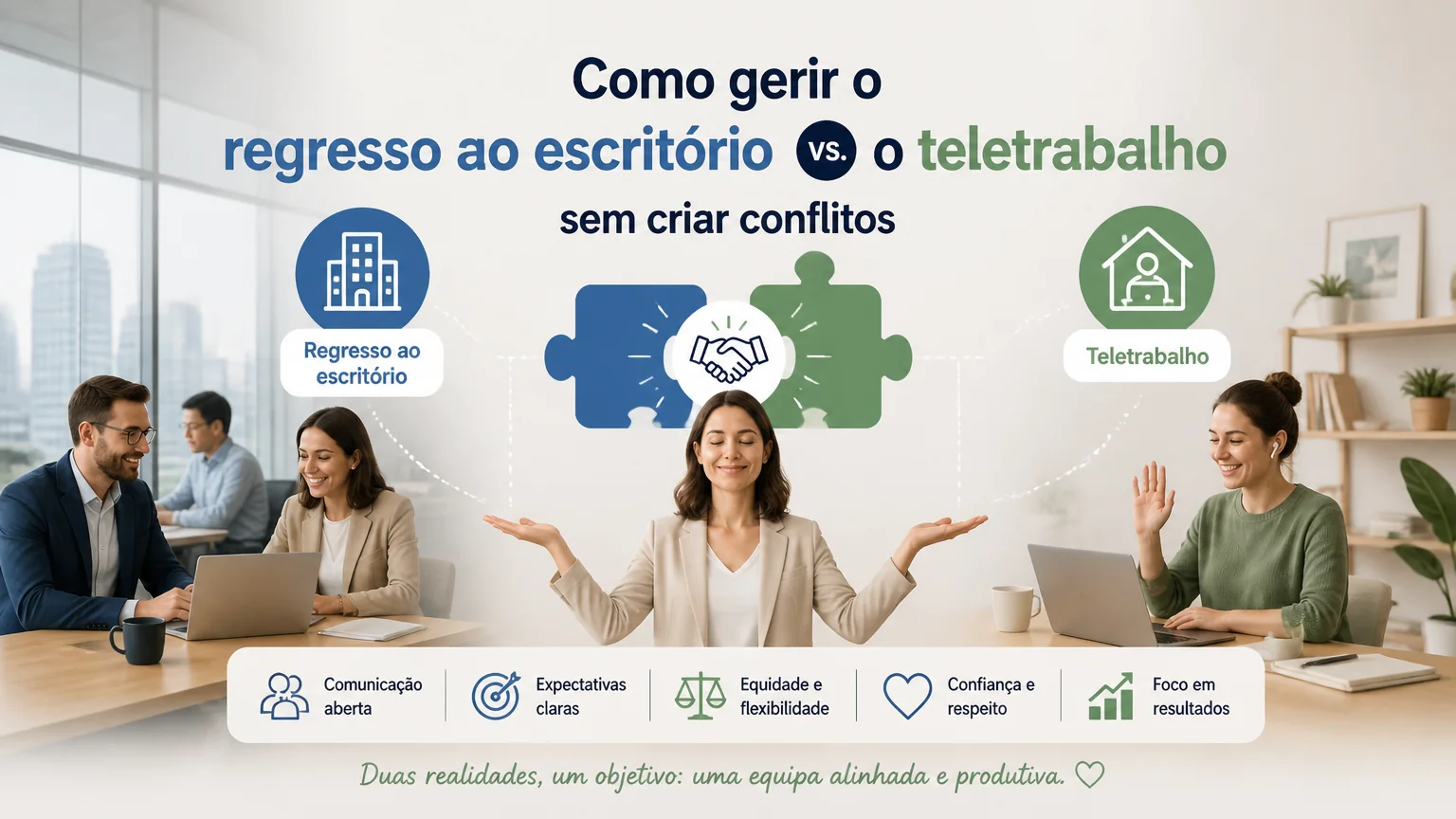 Como gerir o regresso ao escritório vs. o teletrabalho sem criar conflitos - psicologia organizacional