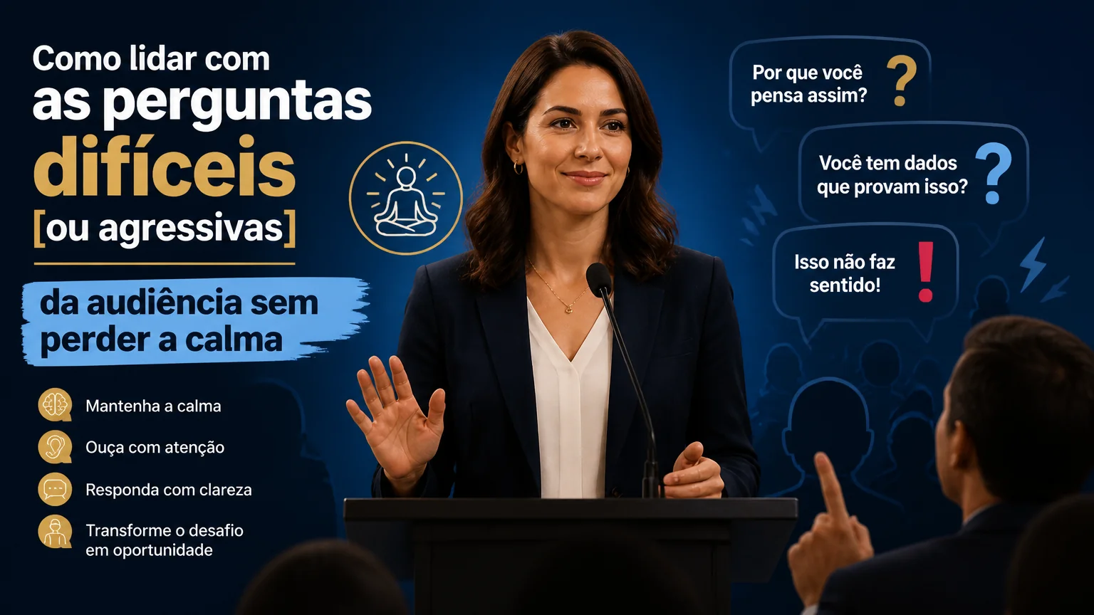 Como lidar com as perguntas difíceis [ou agressivas] da audiência sem perder a calma