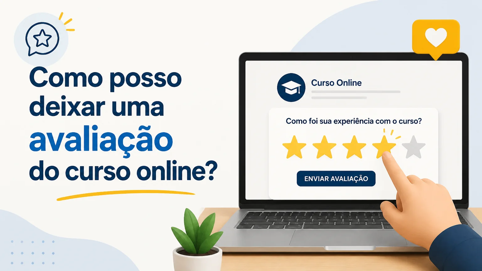 Como posso deixar uma avaliação do curso online? - criacao dietas
