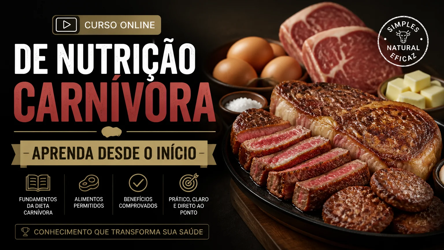 Curso online de nutrição carnívora: aprenda desde o início