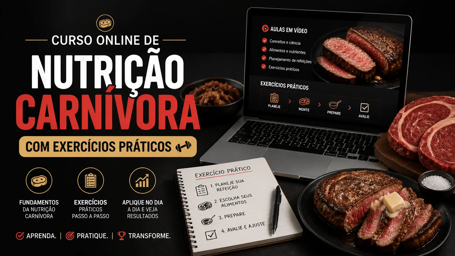 Curso online de nutrição carnívora com exercícios práticos - nutricao carnivora