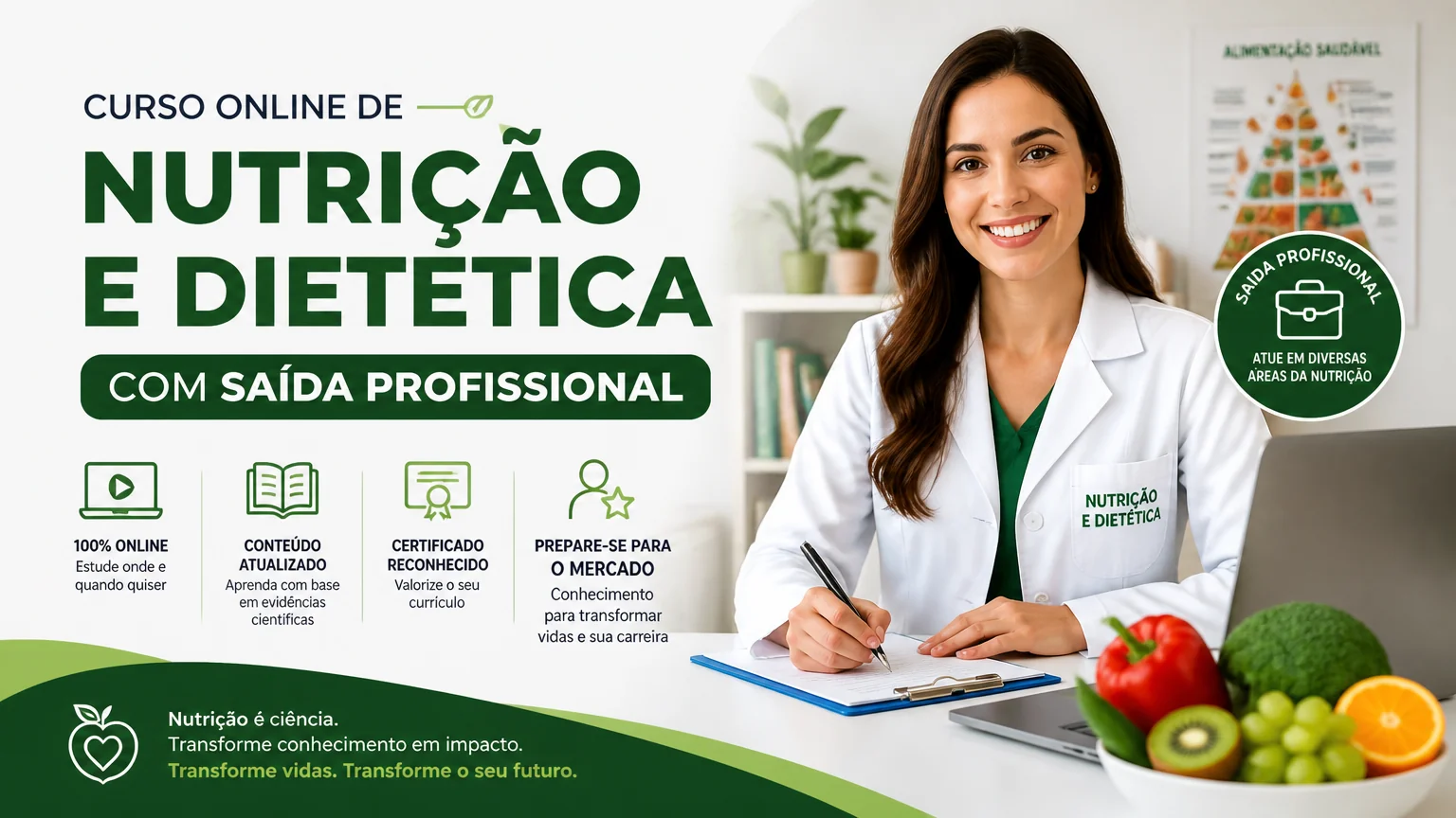 Curso online de nutrição e dietética com saída profissional - nutricao
