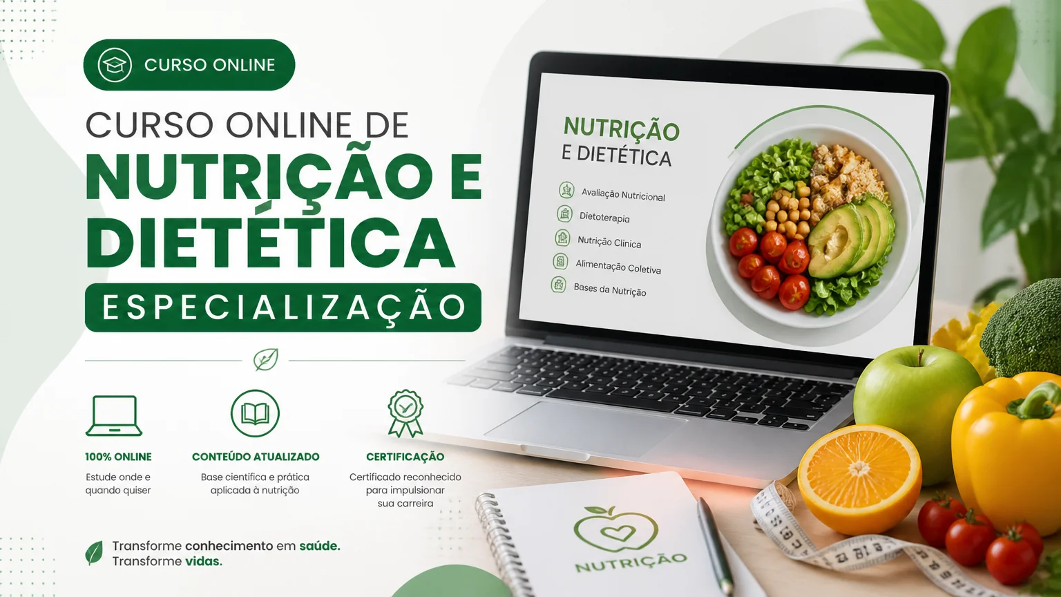 Curso online de nutrição e dietética especialização - nutricao