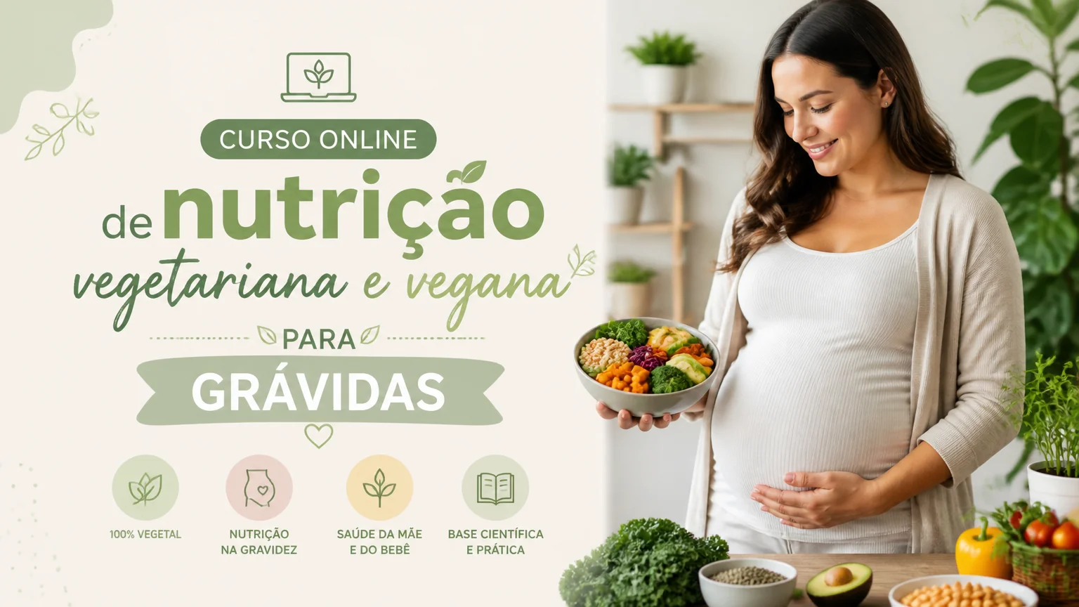Curso online de nutrição vegetariana e vegana para grávidas