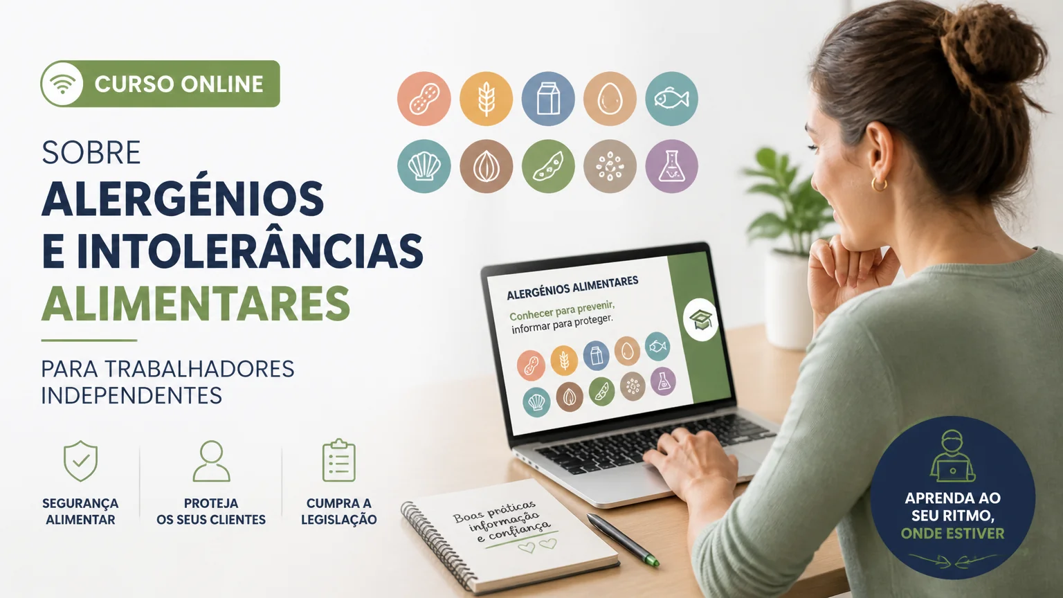 Curso online sobre alergénios e intolerâncias alimentares para trabalhadores independentes