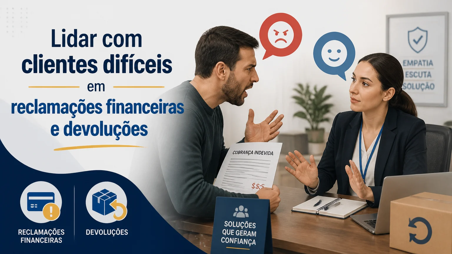Lidar com clientes difíceis em reclamações financeiras e devoluções - lidar clientes dificeis