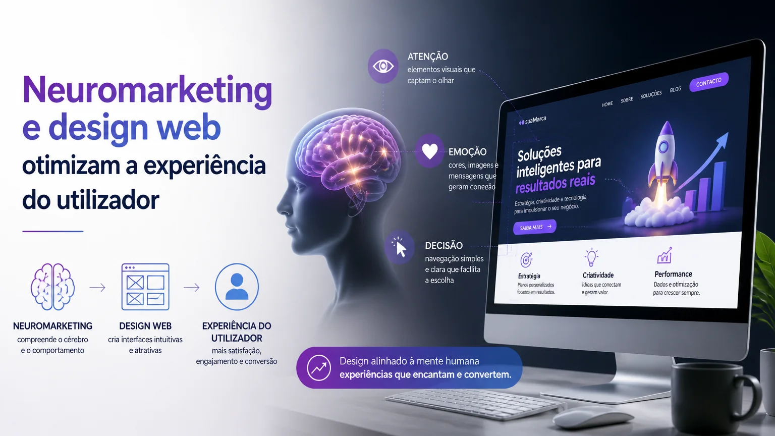 Neuromarketing e design web otimizam a experiência do utilizador