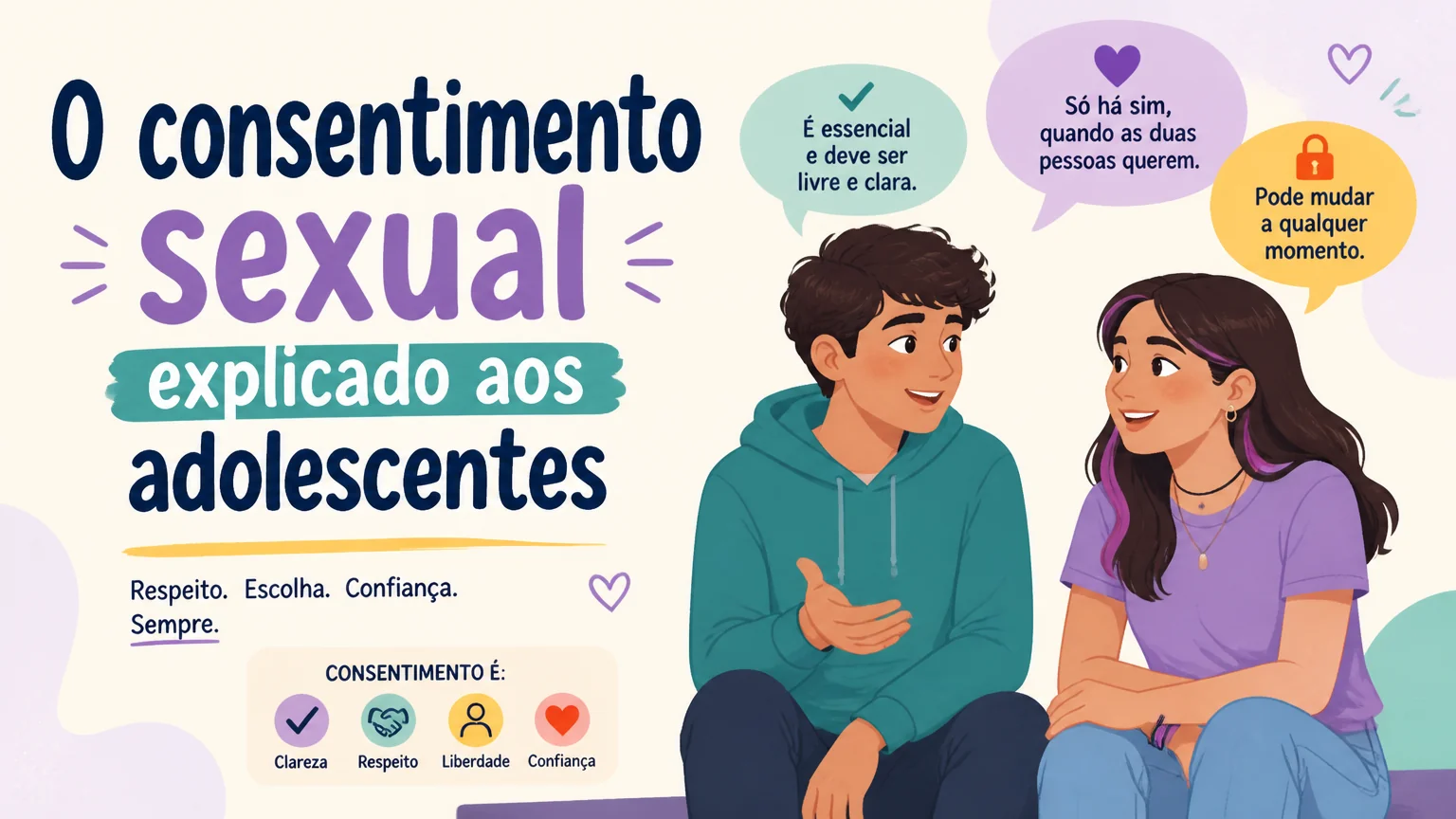 O consentimento sexual explicado aos adolescentes - educacao sexual adolescentes