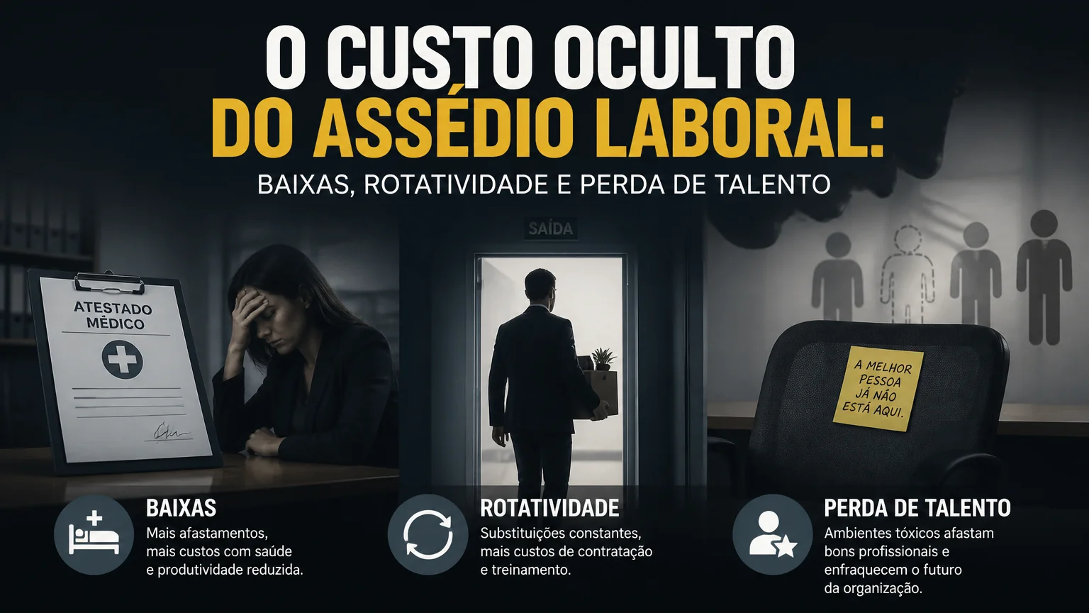 O custo oculto do assédio laboral: baixas, rotatividade e perda de talento