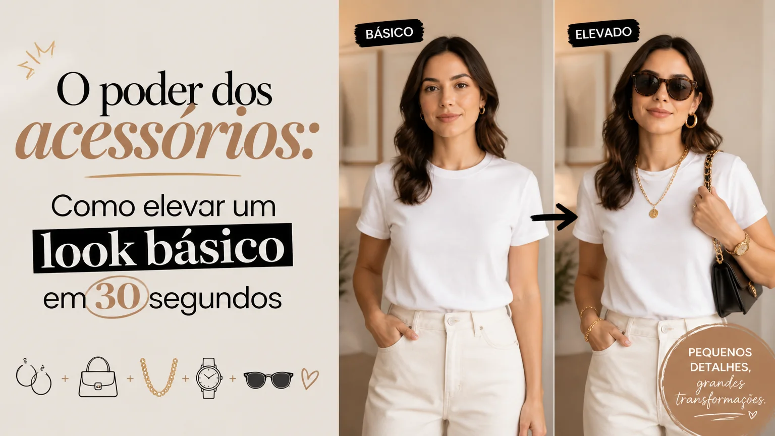 O poder dos acessórios: como elevar um look básico em 30 segundos