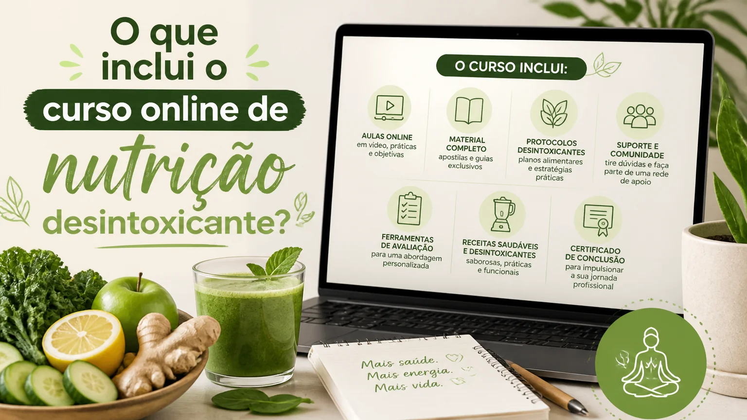 O que inclui o curso online de nutrição desintoxicante? - nutricao desintoxicacao