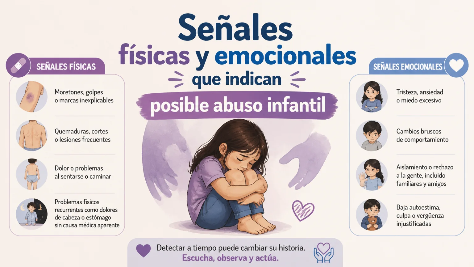 Sinais físicos e emocionais que indicam possível abuso infantil - deteccao abuso infantil