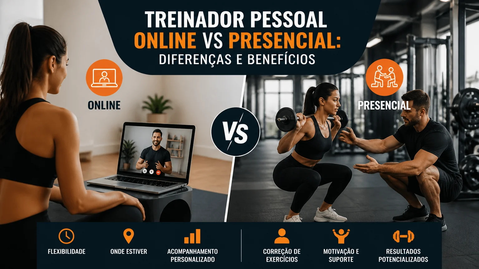 Treinador pessoal online vs presencial: diferenças e benefícios
